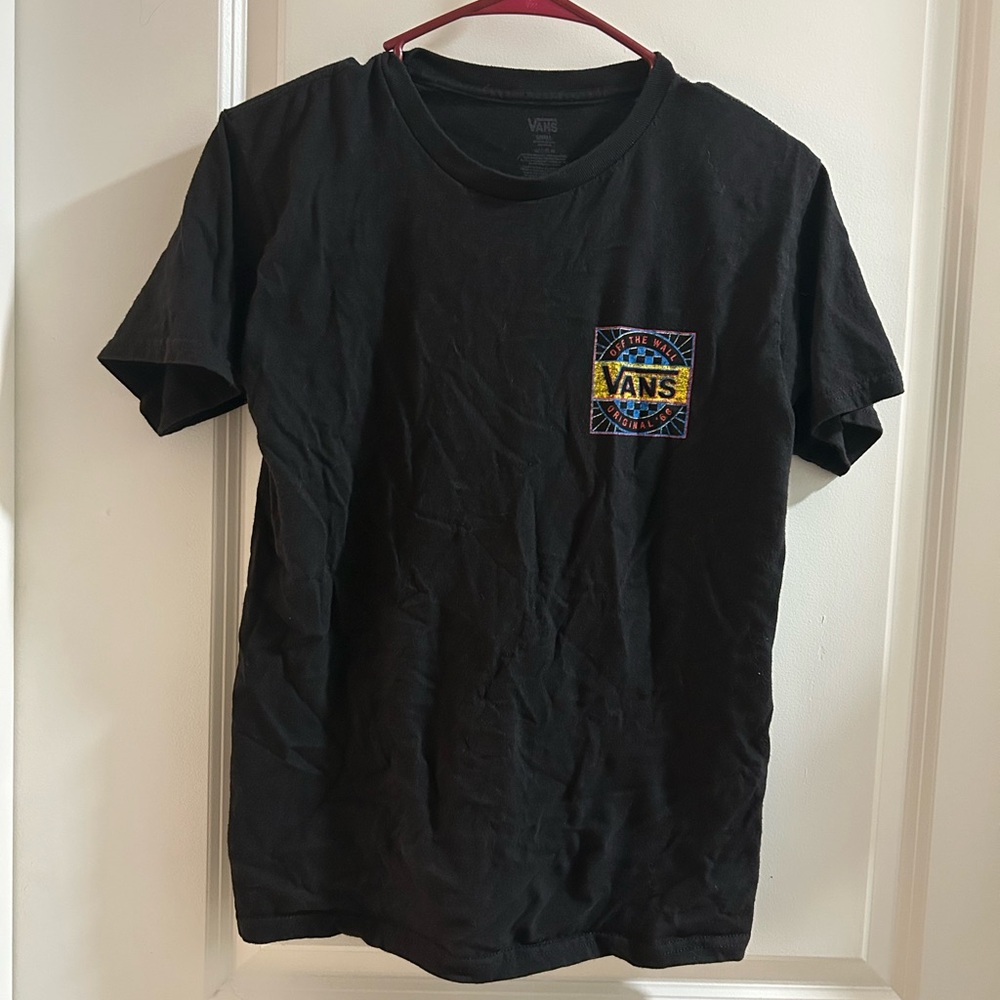 Vans Black Tee with Colorful Logo unisex